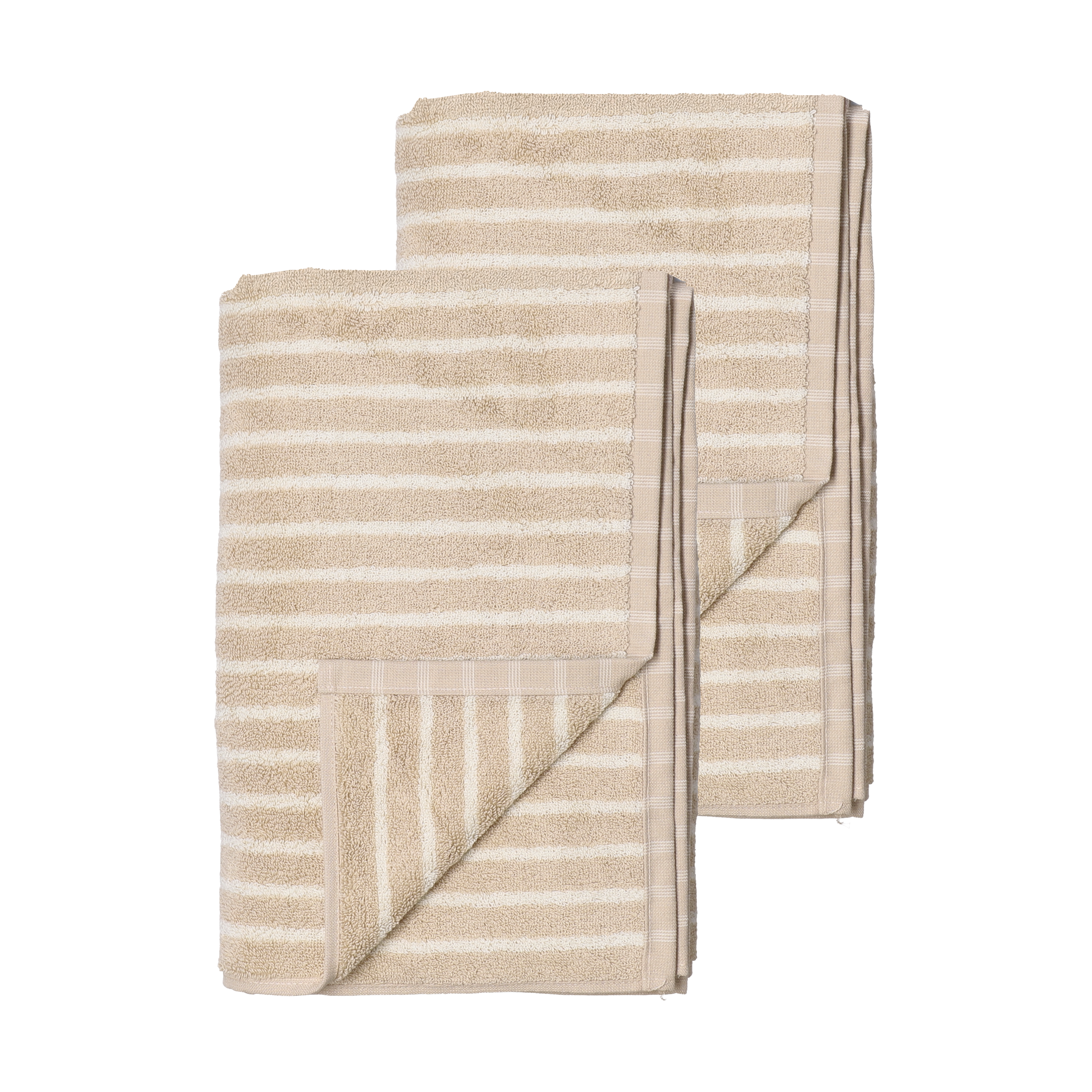 Drift badhanddukar 100x150 cm 2-pack - Beige-vit