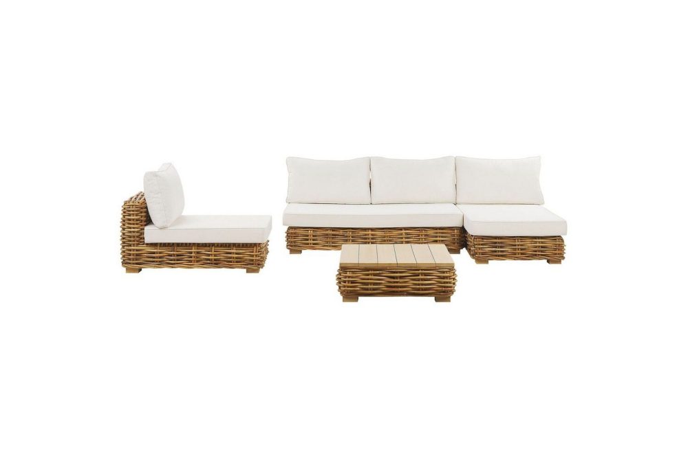 Loungegrupp Varallo Natur/vit, Vänstervänd