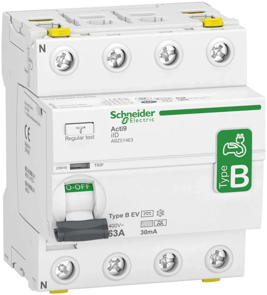 Schneider Electric Acti9 iID Jordfelsbrytare B-EV, 4-polig 63A, 30mA - Bild 2