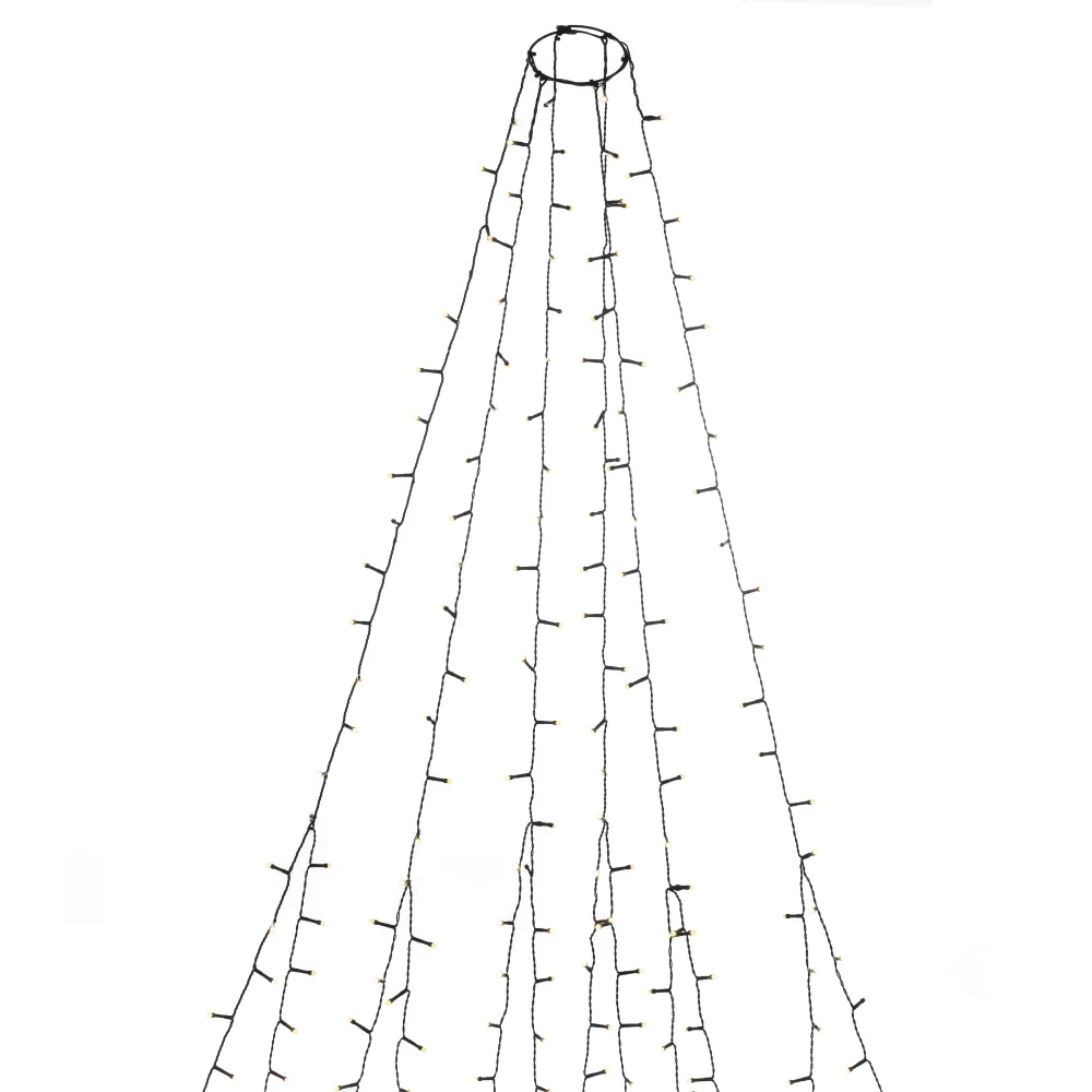 Konstsmide 6661-130 Julgransslinga frostad, varmvit, svart kabel 2.4 m