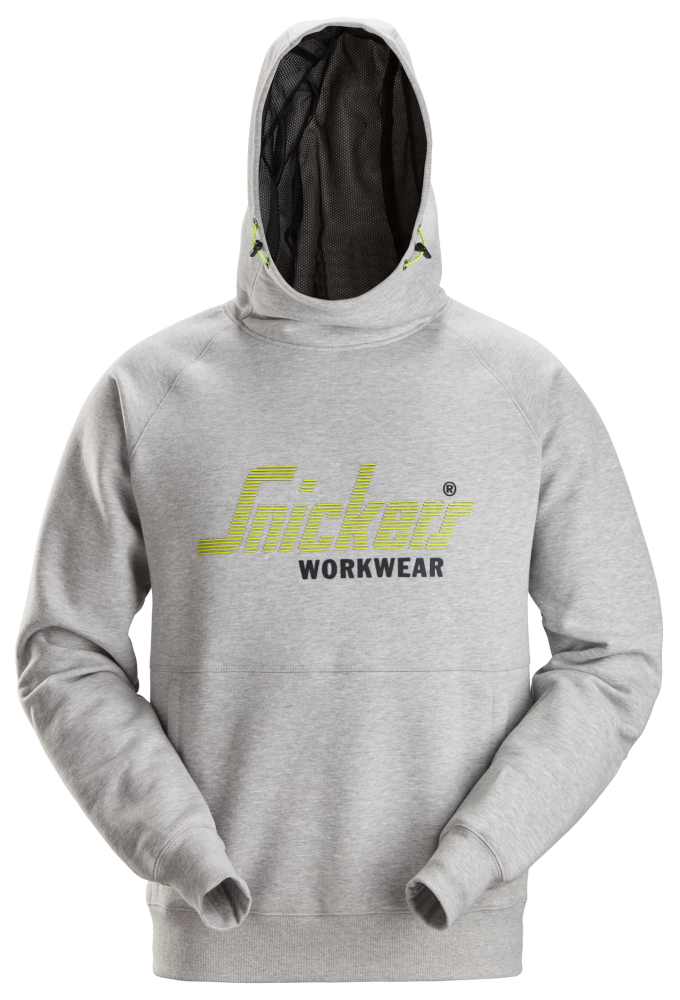HOODIE SNICKERS WORKWEAR LOGO GRÅMELERAD STL L