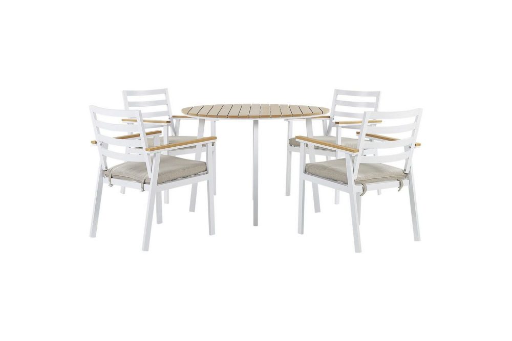 Matsalsset Cavoli Vit/ljust trä/beige