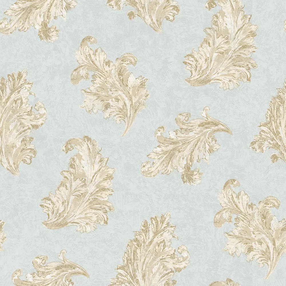 Galerie Wallcoverings Mansion II G68663 Tapet Acanthus Blå/brun