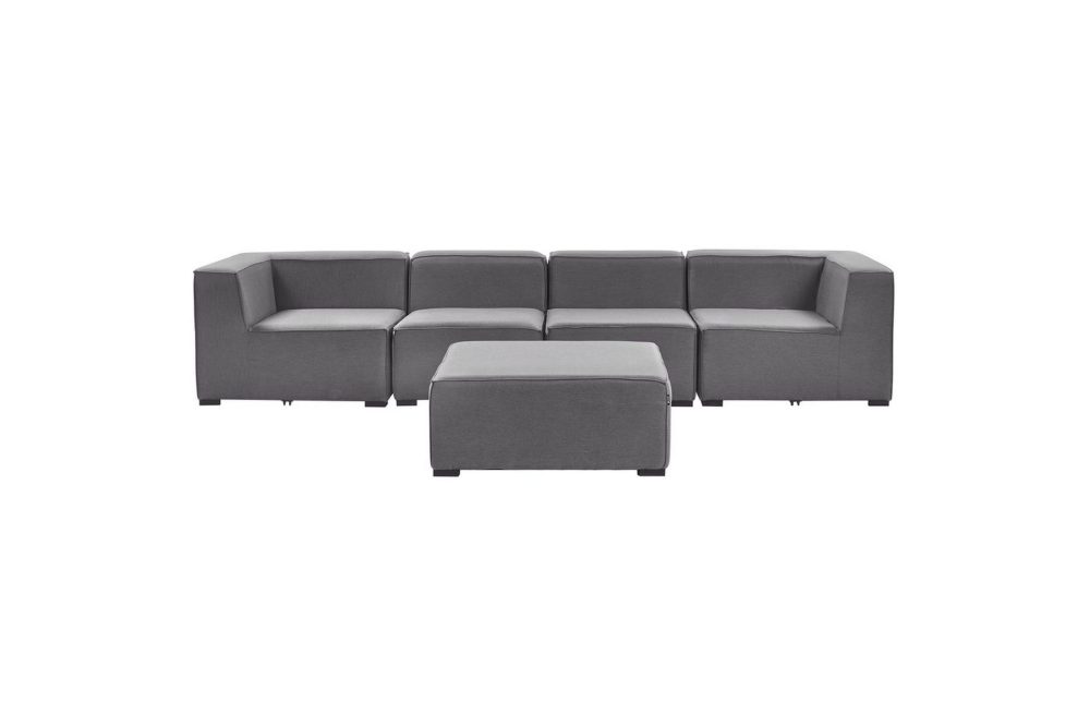 Soffa med fotpall Arezzo Grå/svart