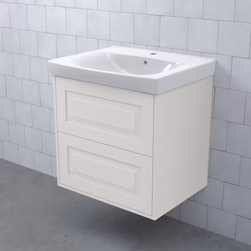 Tvättställsskåp Björbo Badrum Mejda Hög BxHXD: 598x572x465 mm, Ram M1 Varmgrå
