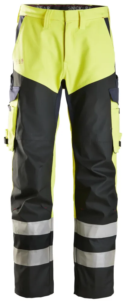 Snickers Workwear 6365 ProtecWork Arbetsbyxa varsel, gul/marinblå C150