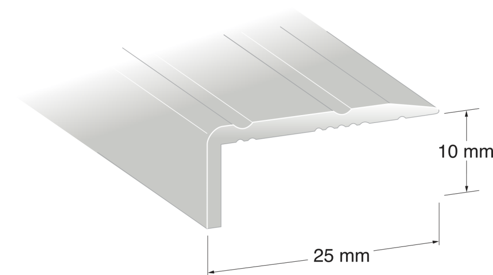 TRÖSKELLIST DURI (47) 10X25MM SI 2M, SILVER