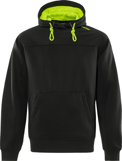 SWEATSHIRT 7551 GSM MED HUVA SVART/HIVIS GUL STL 3XL