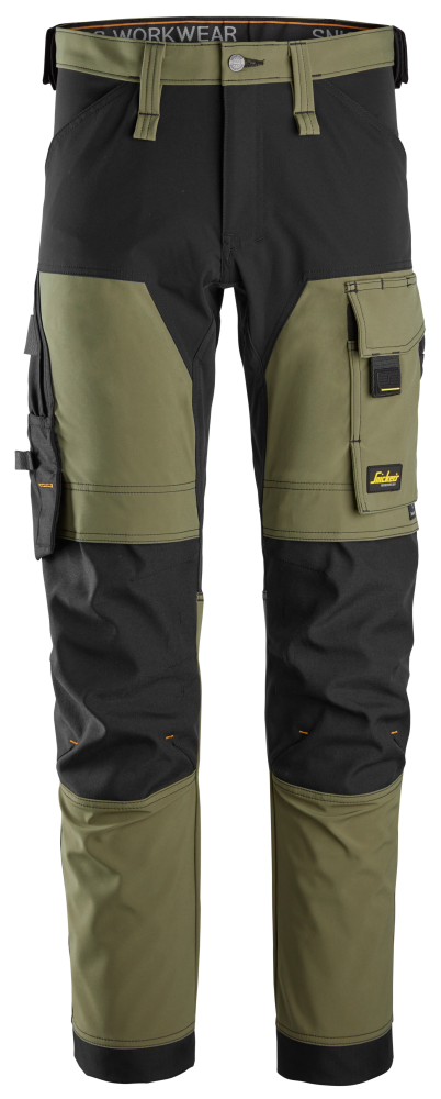 STRETCHBYXA SNICKERS WORKWEAR KHAKI GRÖN/SVART, STL 52