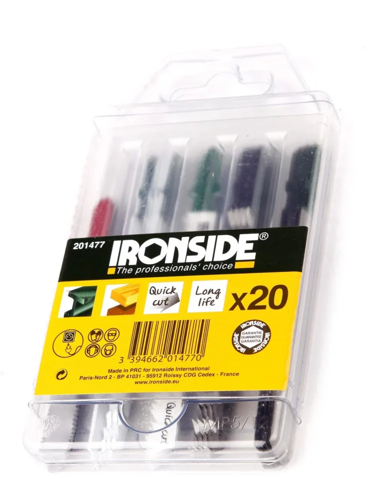 Ironside 201477 Sticksågsbladsats 20 delar, för trä & metall