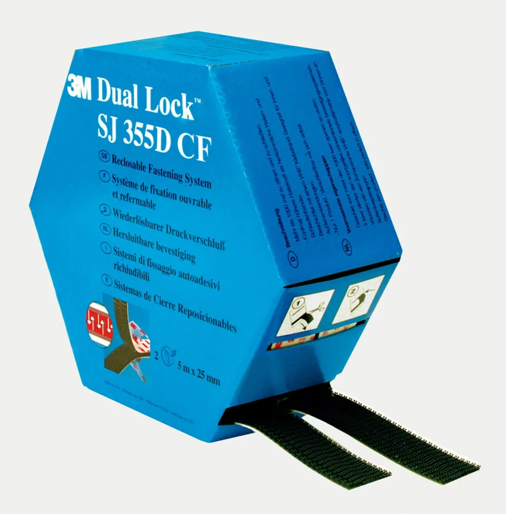 3M Dual lock Snabblås svart, återförslutningsbar