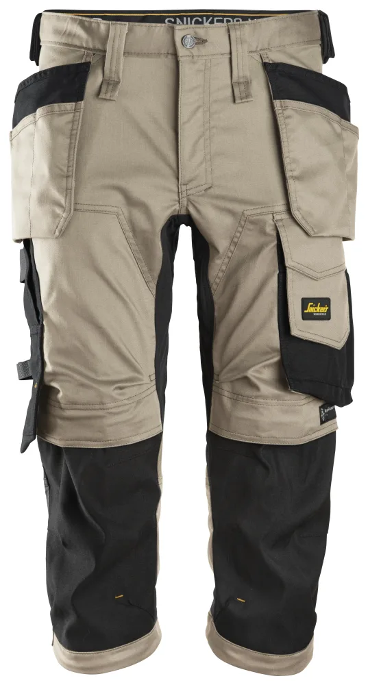 Snickers Workwear AllroundWork 6142 Piratbyxa med strech, khaki/svart 116