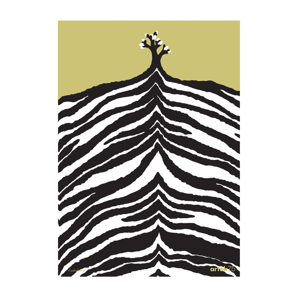 Artek 75 anniversary poster, Kuusta Saksi, Svart-Vit