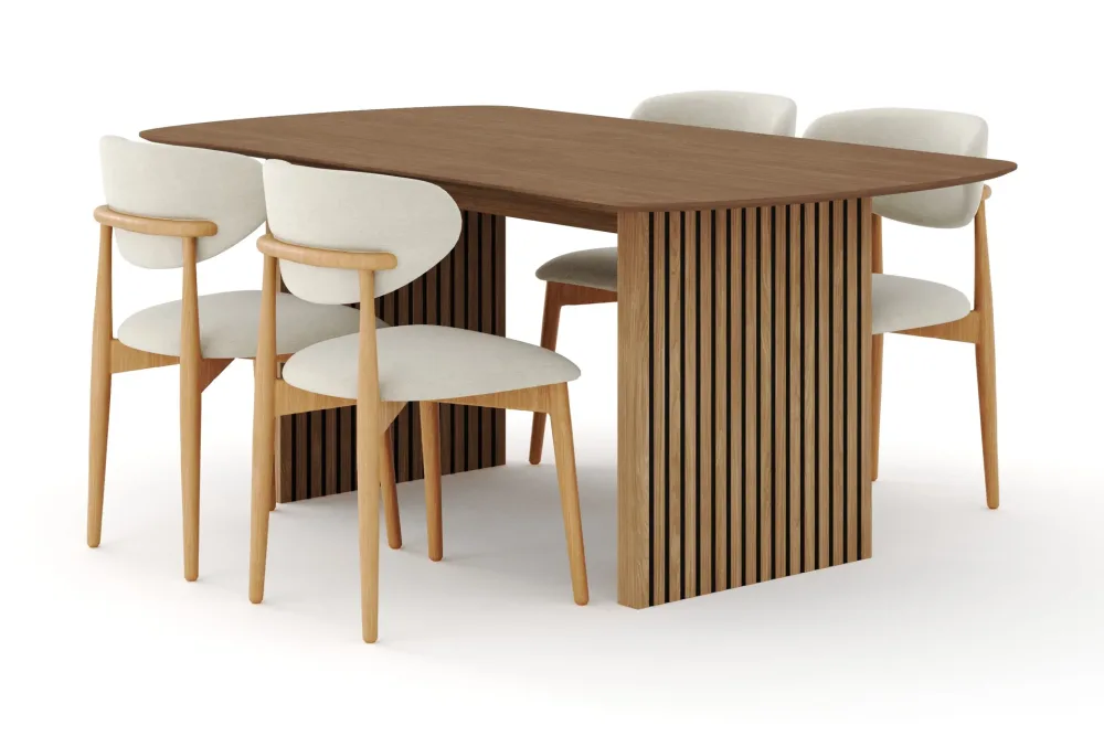Richeto Matgrupp 180 cm Ek med 4 Molly Matstolar