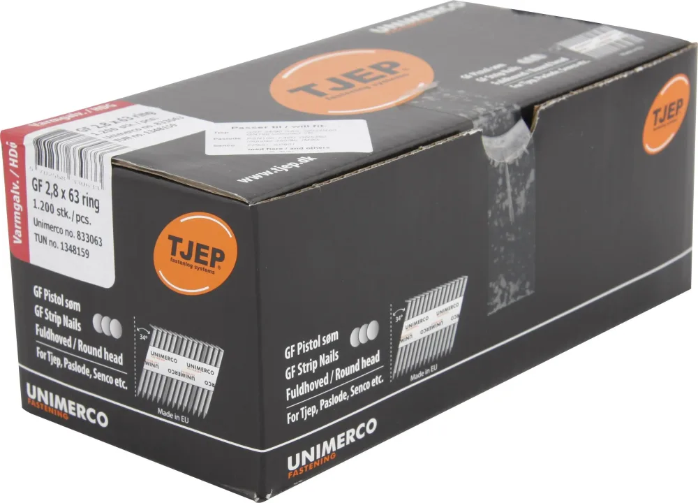 TJEP 833090 Ringspik rakbandad, varmgalvad, 34° 3,1 x 90 mm, fullhuvud, 810-pack - Bild 2