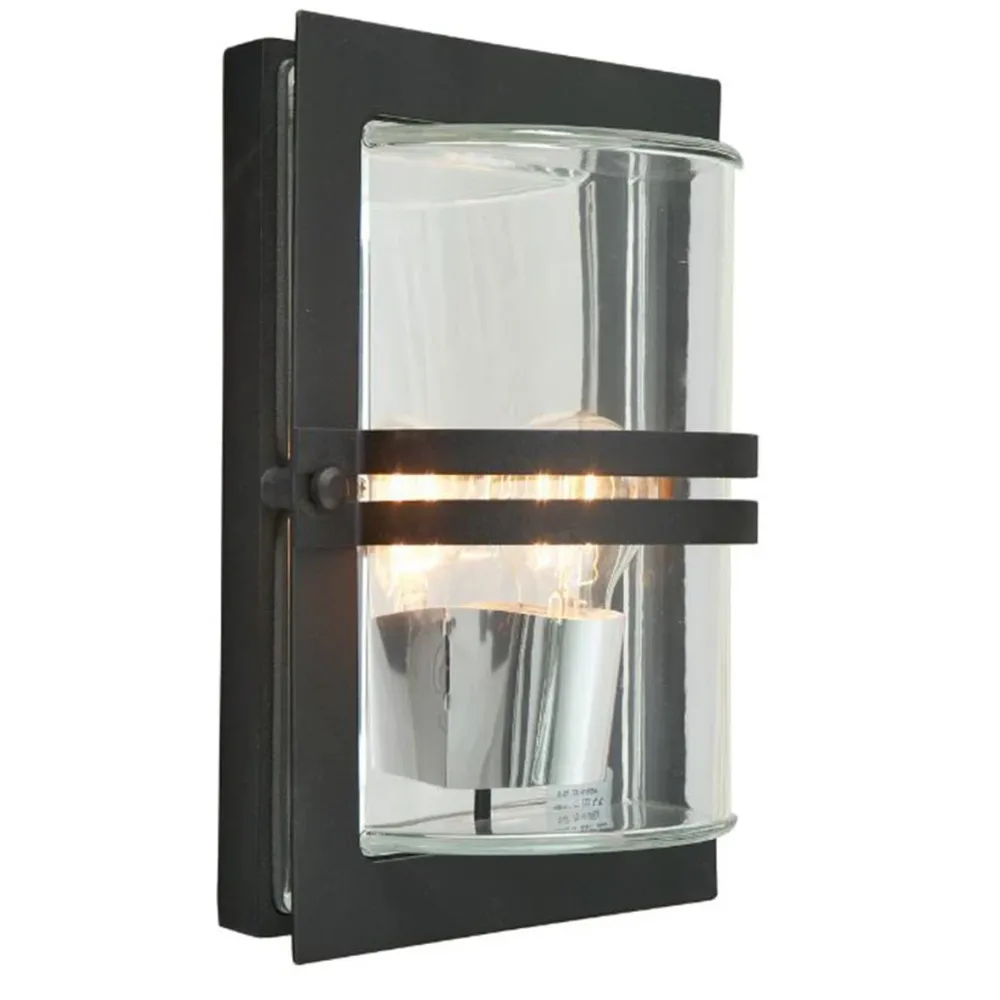 Norlys Basel 660 Väggarmatur E27, 75W, IP54, klar Svart